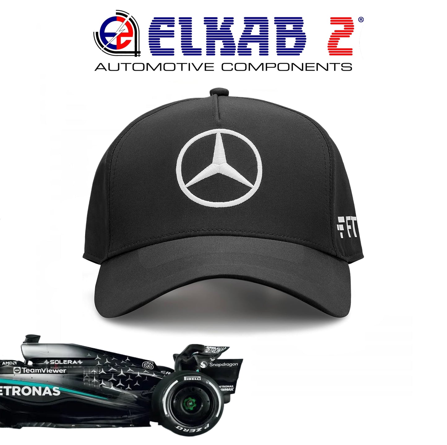 Cappellino Mercedes-AMG Petronas Formula 1 Lewis Hamilton George Russell Team Verde Nero Bianco